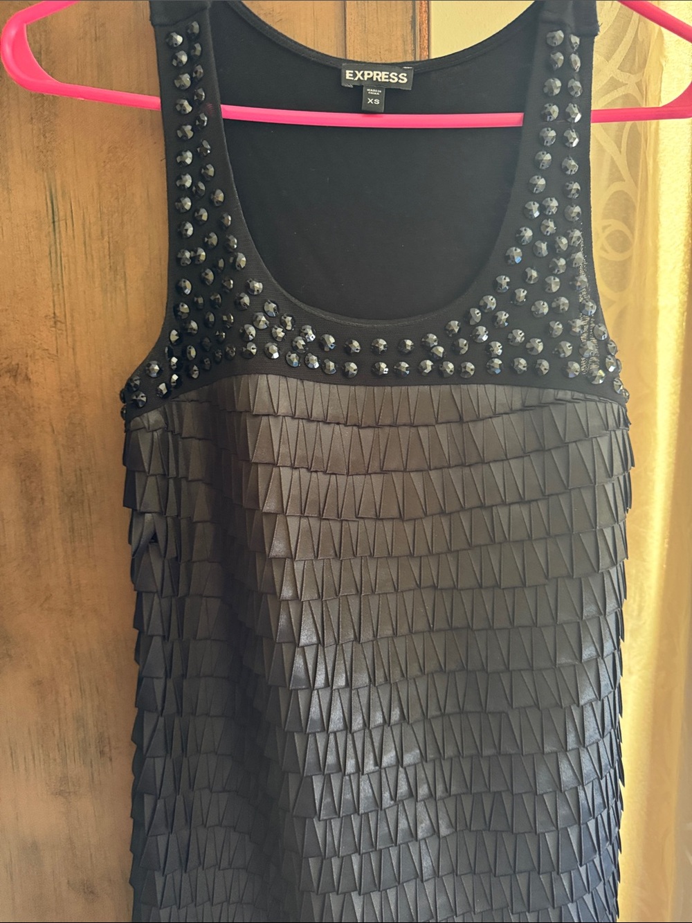 Express Black Studded Pleated Dress